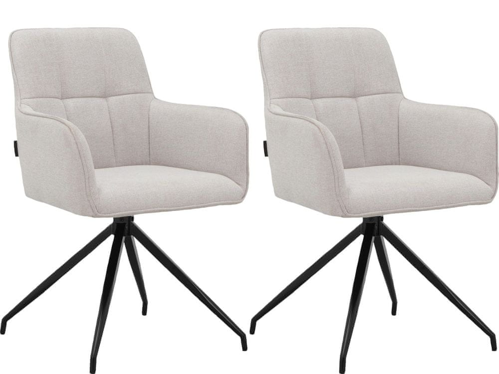 Danish Style Jedálenská stolička Zaria (SET 2 ks), textil, krémová